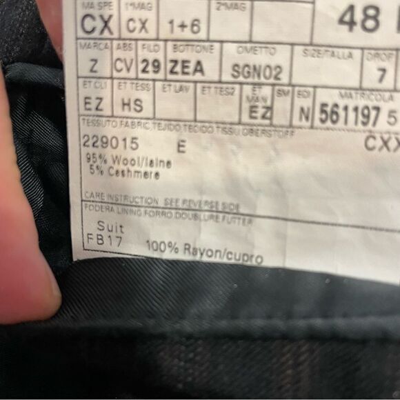 Ermenegildo Zegna Roma Cashmere Wool Black Brown 3-Button Blazer 48R Striped - Picture 9 of 15